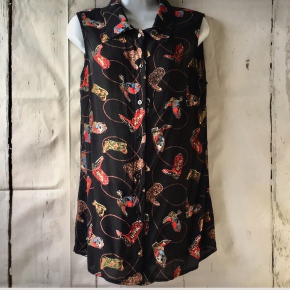 Lady Reiner Tops - Vintage Lady Reiner Cowboy Boots Tank
